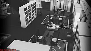 wife cheats with stranger at library... bookworm gets fucked on security cam.