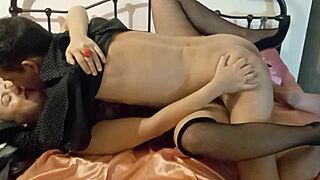 French Amateur Doggy Fuck In Satin!