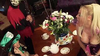 Hardcore Orgy Gangbang with Skinny Wet Pussies and Ripped Clothes!