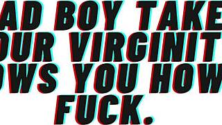 Bad Boy Takes Virginity in Erotic Audio Roleplay: First Time Fucking Lesson