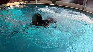 Fun at the Pool, Flower Gets Her Pussy Eaten