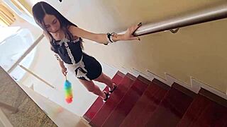 the house cleaner girl agrees to use lubricant with me in rough pov action