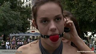 German Babe Bound and Humiliated with Street Blowjob and Monster Cock Fucking!