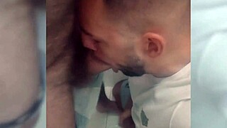 old lady pays for blowjob in locker room