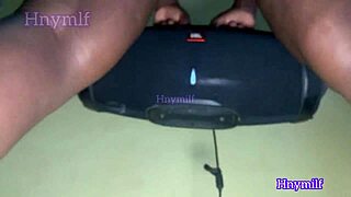 Bedroom workout turns into voyeur session with ebony milf's shaved pussy and ass