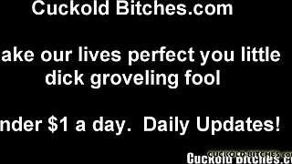 slave worships goddess in femdom session