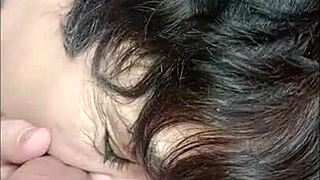 Marie the slave sucks three big cocks