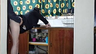 Boss ladies, want a nice fuck? Bent over doggystyle with handjob