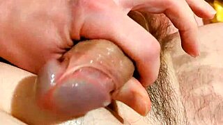 bigdickduder - playing with big wet cock in bed, stroking it slowly