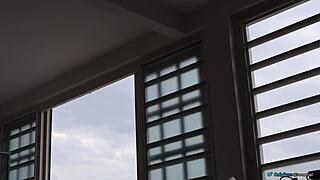 Blonde Girl's Big Ass After Shower Domination