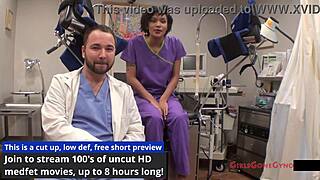 jackie banes gets yearly physical in latex gloves