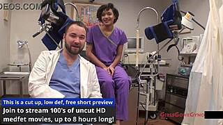 jackie banes gets yearly physical in latex gloves