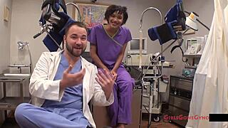 jackie banes gets yearly physical in latex gloves