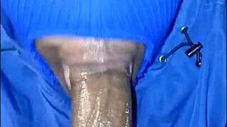 Masked lady wets jacket sucking bbc