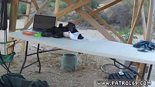 dirty horny anal with pretty brunette? border patrol blowjob outdoor