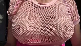 Italian Milf's Big Tits Bounce Outdoors