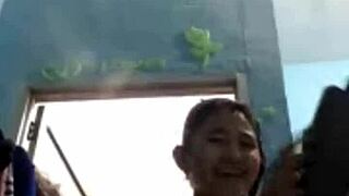 indonesian girl relaxes in bath on webcam