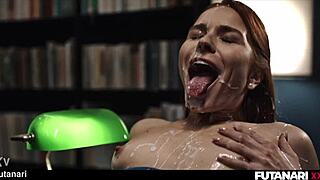 Asian Futa Ladyboy Fucks Redhead with Creampie Cleanup!