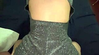 beautiful ass bends over in sparkly party dress