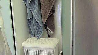 Stepmom assisted her son with jerking off and cumming