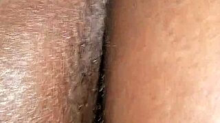 my girlfriend, a horny amateur, sucks my black cock in homemade blowjob session
