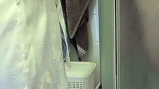 Stepmom assisted her son with jerking off and cumming