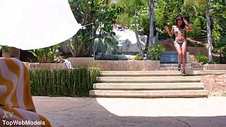 Neela Sky gives a POV blowjob to a huge cock, ending in a facial.