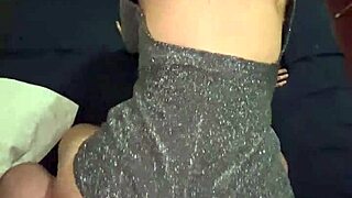 beautiful ass bends over in sparkly party dress