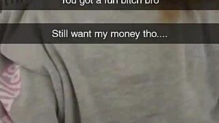 Watch my cheating college girlfriend get fucked on Snapchat to pay the debt - cucked and covered in cum