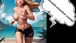 Lost in the jungle, this comic girl gets gangbanged with big cocks