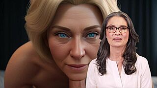 A mom and her stepson play football together