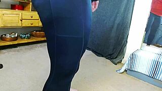 1150 dawn shows off fat ass in tights with orgasm denial