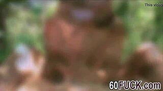 Mature slut Inci smacked hard outdoors