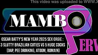 oscar batty's new year 2025 sex orgy with 3 slutty brazilian cuties vs 5 huge cocks dap anal dry version atogm rimming romain 5on3 ob431