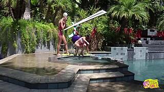 Two innocent besties turn their chat into hardcore lesbian fucking