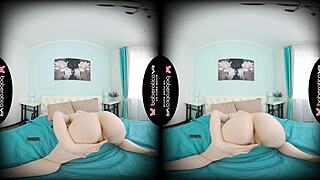 i feel so excited watching solo teen maya stone use a new glass dildo in vr