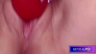 Horny milf reveals wet hairy pussy vibrator cum show