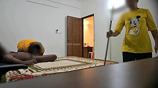 Maid Gets Blowjob And Hard Fuck While Cleaning.