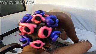 She Puts Her Neck into Sloppy Deepthroat on Curly-Haired Bitch!