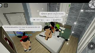 a random orgy happening in roblox brookhaven with crossdressing and group action