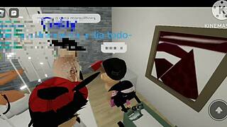 a random orgy happening in roblox brookhaven with crossdressing and group action