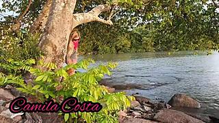 Blonde Wife Gives Complete Blowjob To Unknown Black Fisherman On Red.