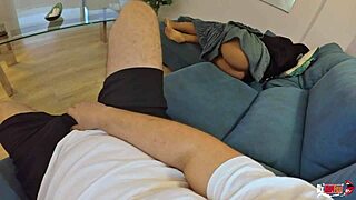 Oh no, stepmother lies down without panties for stepson - rough taboo fuck!
