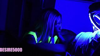 black light blowjob while working on the clock at the ship yard