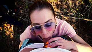 She Pulls Up Panties After Creampie In Park