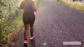 redhead with giant ass filmed training by lover 😏