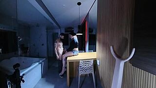 We arrived from the party and sat at the table right away.