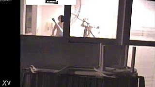 they sneak from party but get caught fucking on rooftop balcony