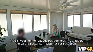 vip4k blonde allie rae gives wet pussy to credit agent for cash