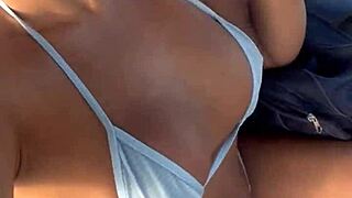 brazilian latina wife enjoys bikini on boat ride with pov